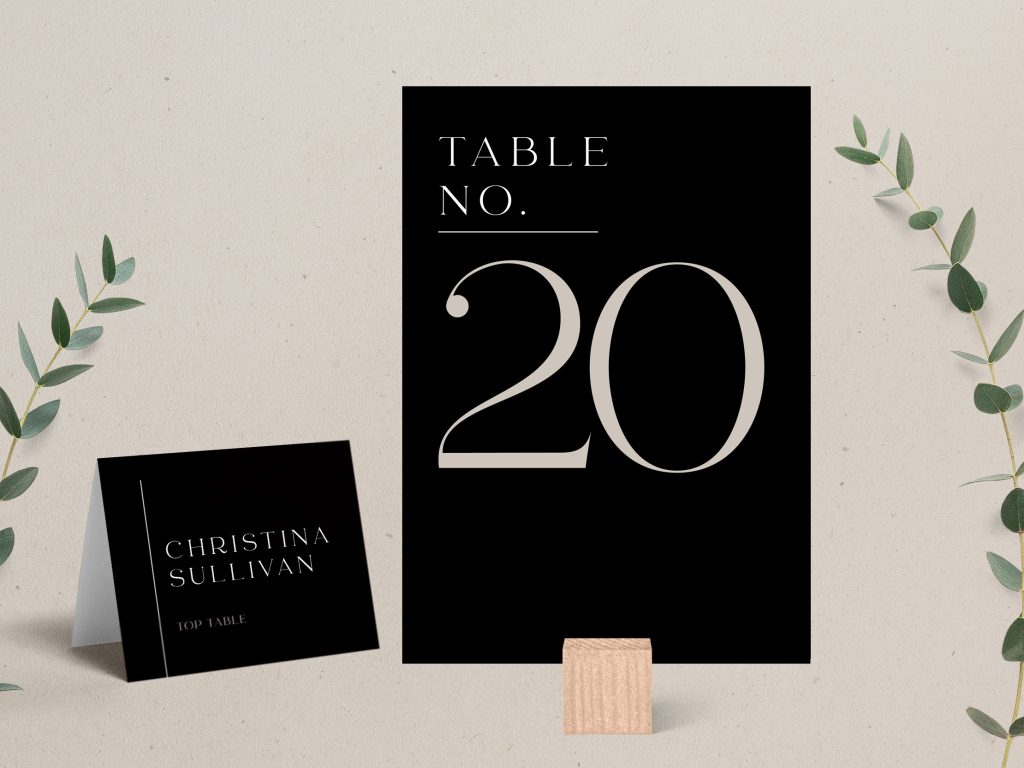 Table Number Cards